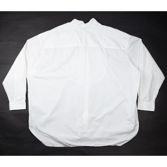 Frank & Eileen Victoria Tuxedo Blouse Womens XL White Oversized Cotton Button-Up - Picture 4 of 13